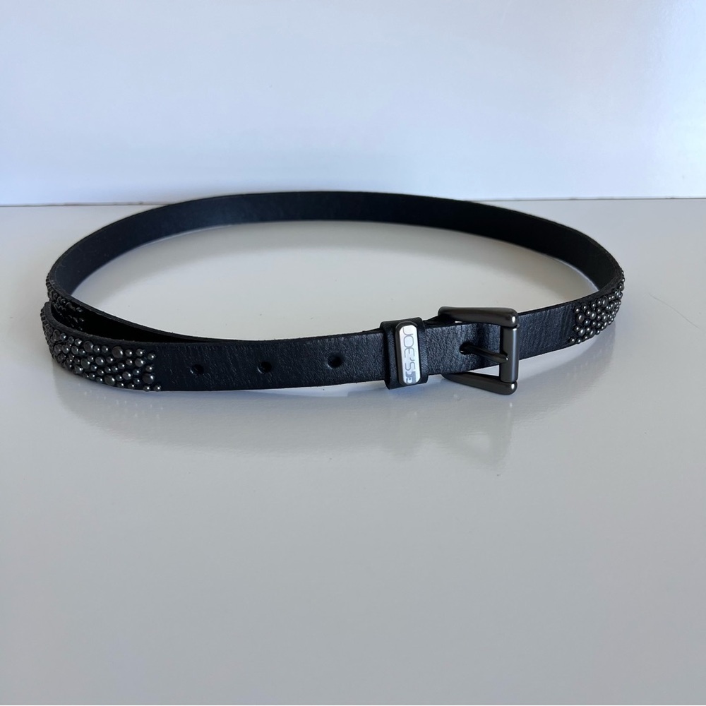 Joe’s Jeans Women’s Handmade Genuine Black Leather Studded‎ Belt